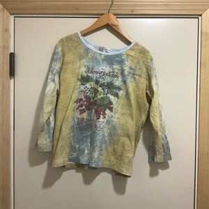 Womens Beautiful Graphic Long Sleeve Dressbarn Shirt - 1X